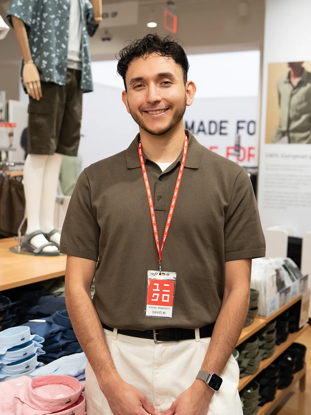 Portrait of David M., a UNIQLO Visual Merchandising (VMD) Manager based in Dallas, Texas